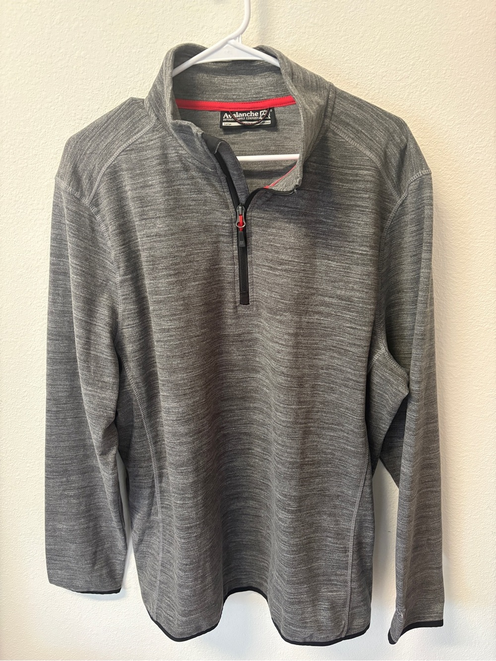 Avalanche Gray Pullover with Red Trim